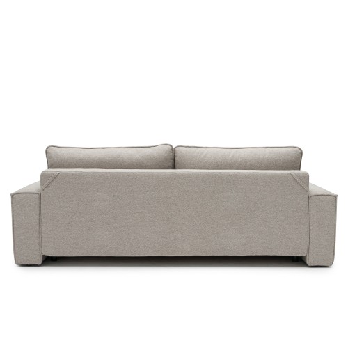 Sofa z funkcją spania i pojemnikiem Cube, beżowoszara