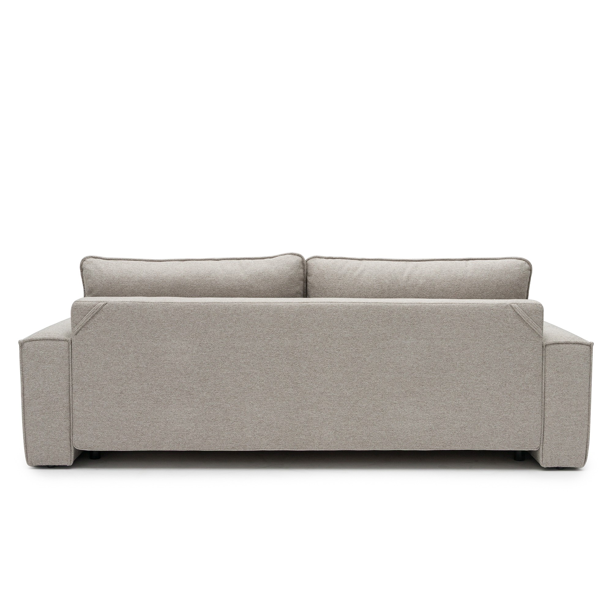 Sofa z funkcją spania i pojemnikiem Cube, beżowoszara