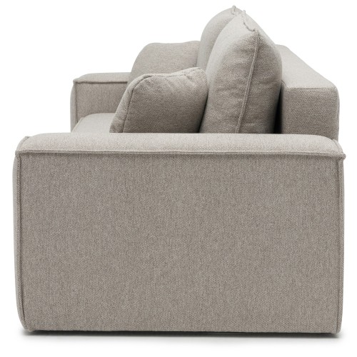 Sofa z funkcją spania i pojemnikiem Cube, beżowoszara
