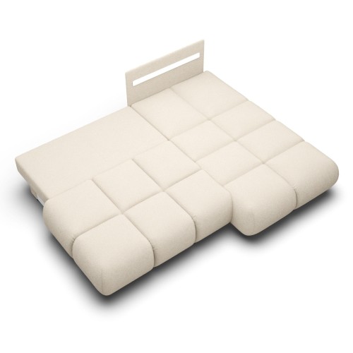 OU-3134 Narożnik Milo z pojemnikiem, prawy, jasny beż, boucle, obły