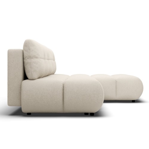 OU-3134 Narożnik Milo z pojemnikiem, prawy, jasny beż, boucle, obły