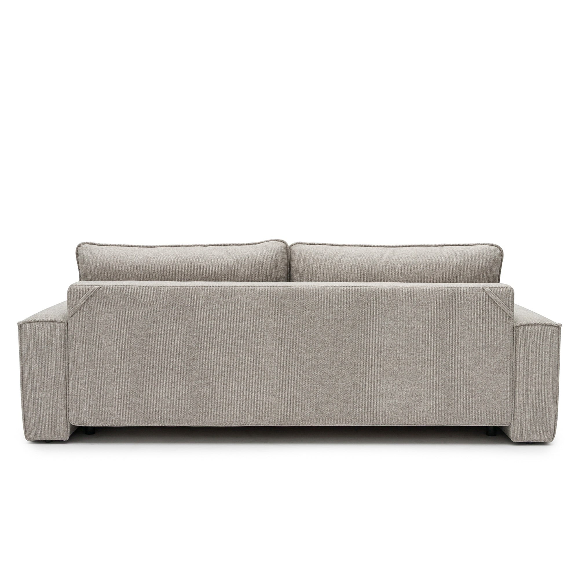 OU-3082 Sofa z funkcją spania i pojemnikiem Cube, beżowoszara