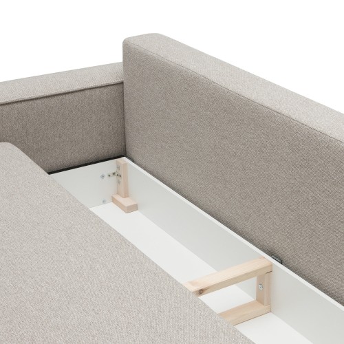 OU-3082 Sofa z funkcją spania i pojemnikiem Cube, beżowoszara