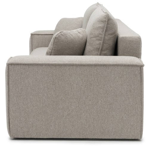 OU-3082 Sofa z funkcją spania i pojemnikiem Cube, beżowoszara