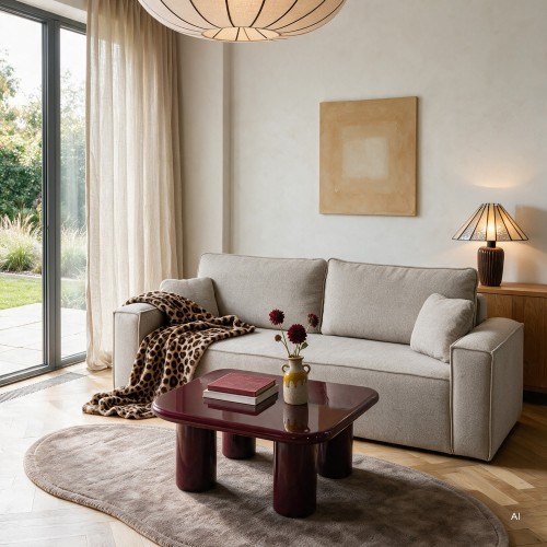 OU-3082 Sofa z funkcją spania i pojemnikiem Cube, beżowoszara