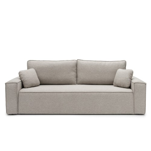 OU-3082 Sofa z funkcją spania i pojemnikiem Cube, beżowoszara