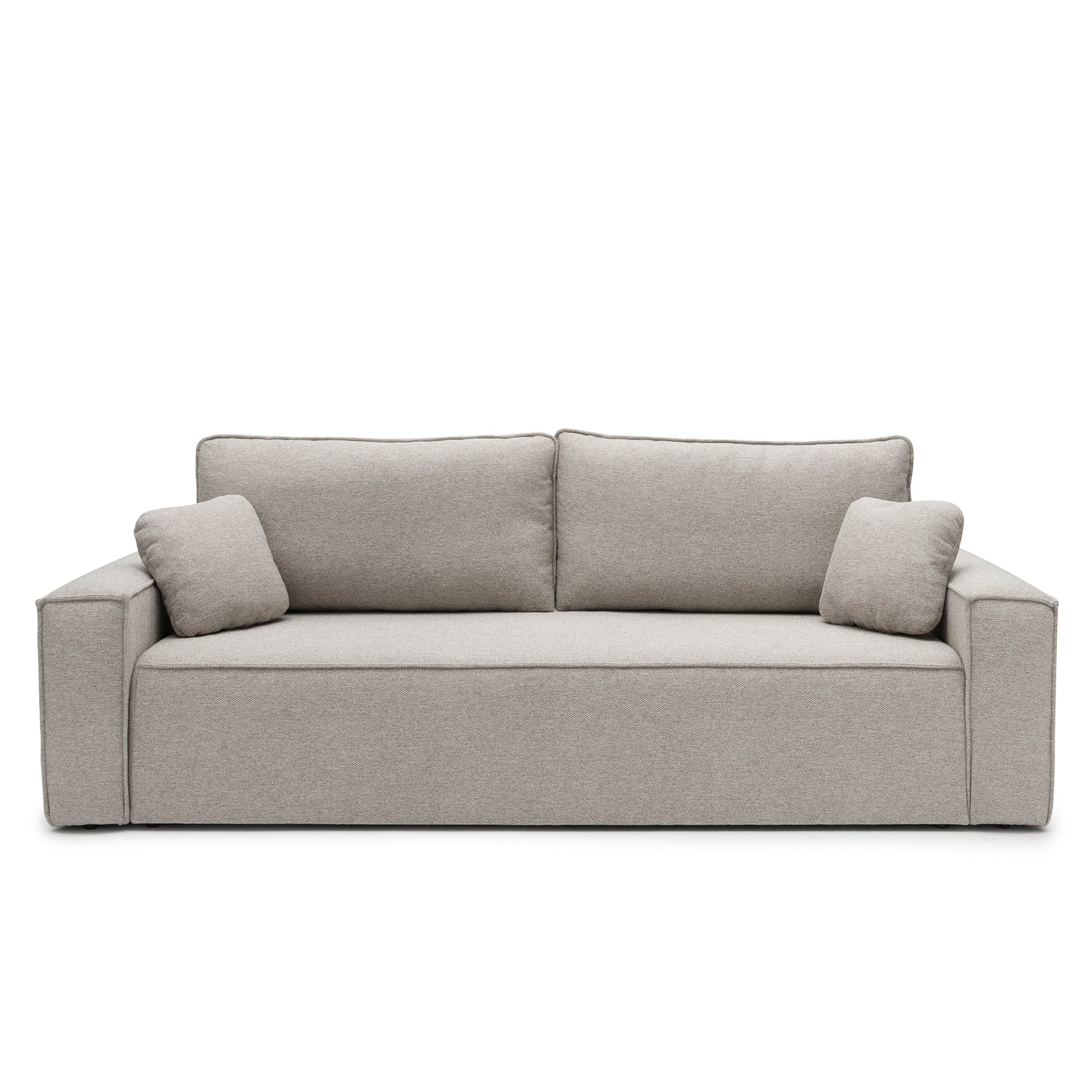 OU-3082 Sofa z funkcją spania i pojemnikiem Cube, beżowoszara