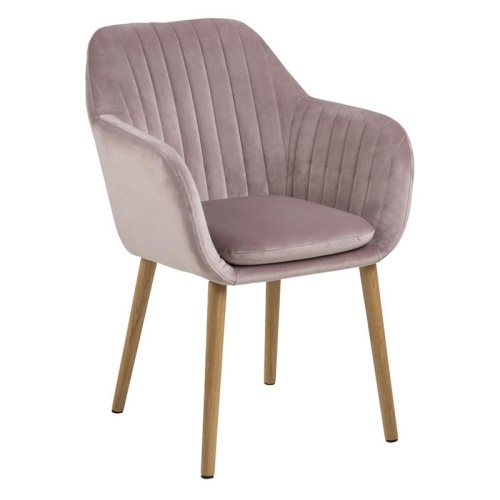 Krzesło do salonu Emilia różowe welur