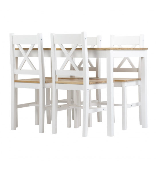 Zestaw stołowy Corbin II stół i cztery krzesła biały