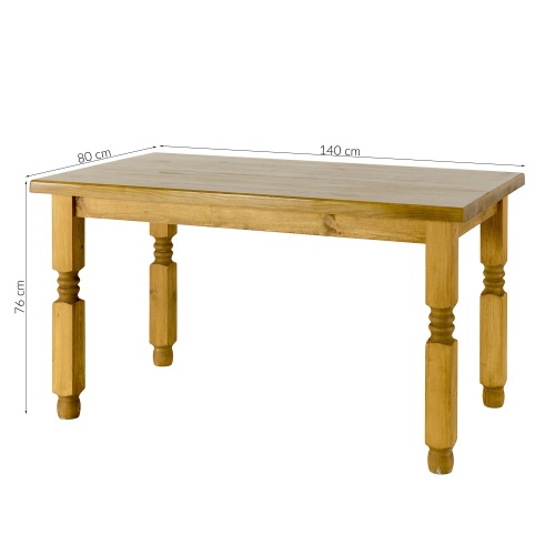 Stół do jadalni Cevilo 140x80 cm drewniany