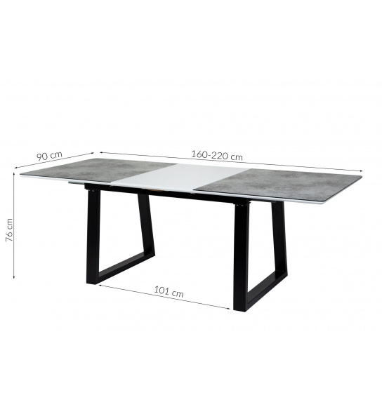 Stół rozkładany Taliso 160-220x90 cm szary