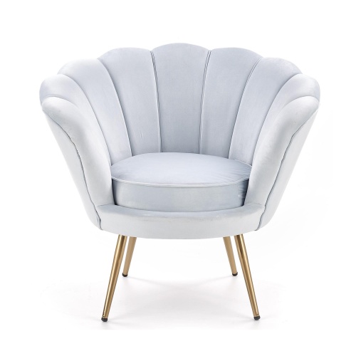 Fotel tapicerowany Amorino niebieski/złoty glamour