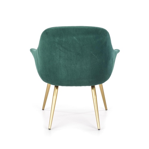 Fotel welurowy Elegance II zielony/złoty glamour