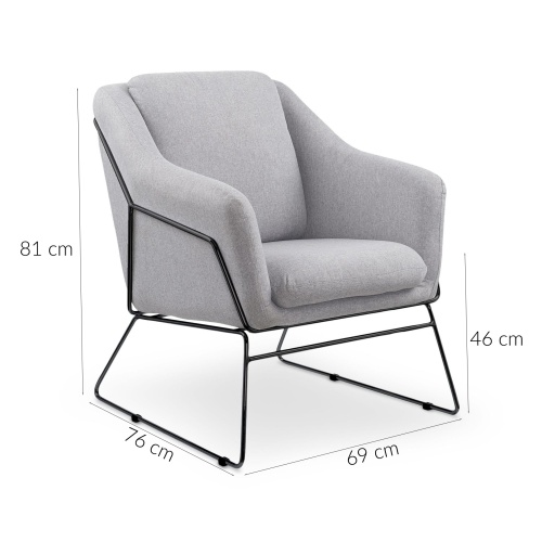 Fotel wypoczynkowy Soft III szary/czarny nowoczesny