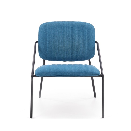 Fotel tapicerowany do salonu Dennis niebieski/czarny