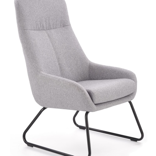 Fotel z podnóżkiem Bolero szary/czarny nowoczesny