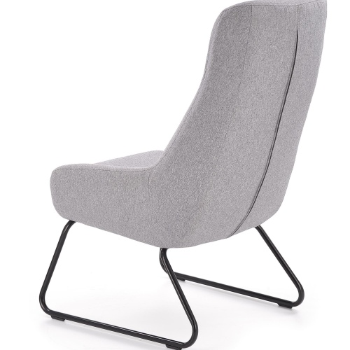 Fotel z podnóżkiem Bolero szary/czarny nowoczesny