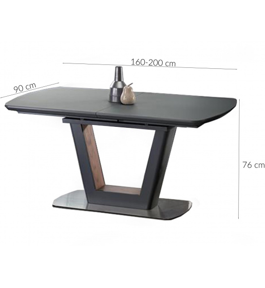 Stół rozkładany Bilotti 160-200x90cm czarny