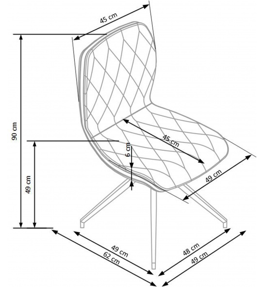 Krzesło K237 szare ekoskóra