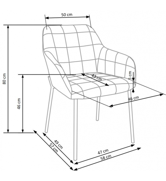 Krzesło welurowe K305 szare/czarne nowoczesne