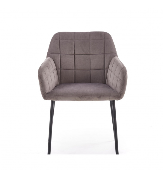 Krzesło welurowe K305 szare/czarne nowoczesne