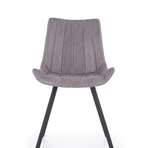 Krzesło welurowe K279 szare/czarne nowoczesne