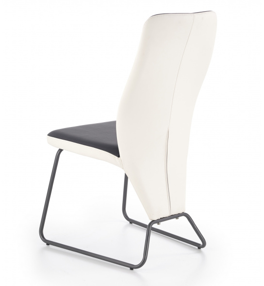 Krzesło do jadalni K300 białe/czarne ekoskóra