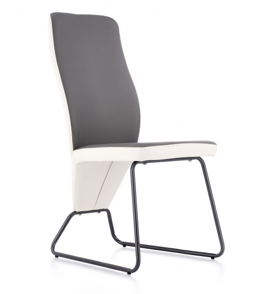 Krzesło do jadalni Skyway białe/szare ekoskóra