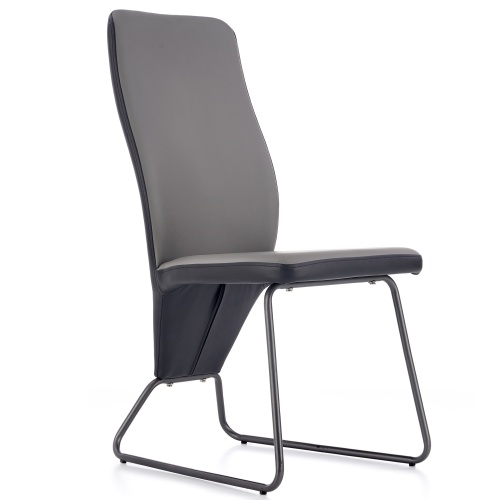 Krzesło do jadalni K300 czarne/szare ekoskóra