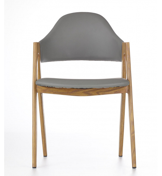 Krzesło ekoskóra K247 szare/miodowe do jadalni
