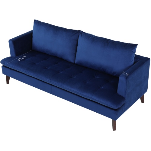 Sofa trzyosobowa Lucy welur niebieska