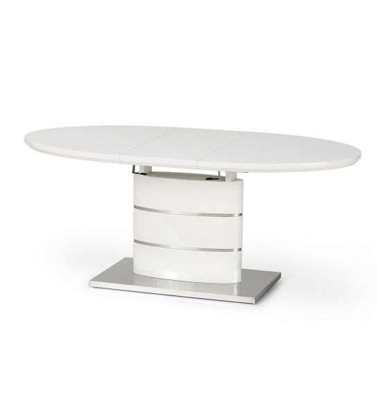 Owalny stół do jadalni Aspen 140-180x80 cm biały