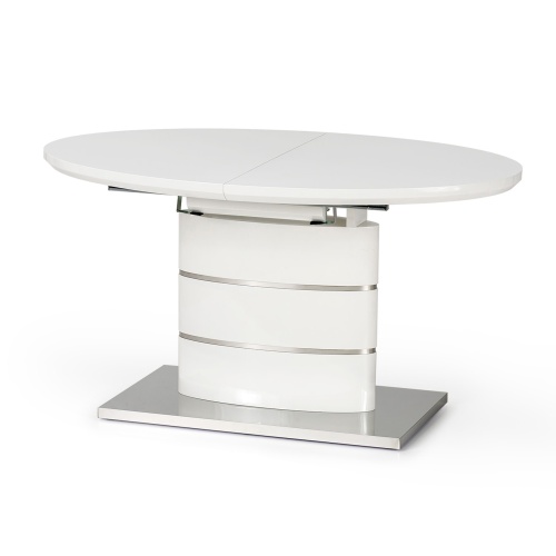 Owalny stół do jadalni Aspen 140-180x80 cm biały