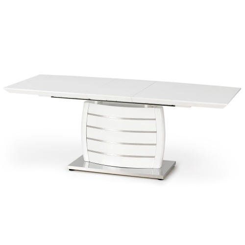 Rozkładany stół do jadalni Onyx 160-200x90 cm biały/srebrny