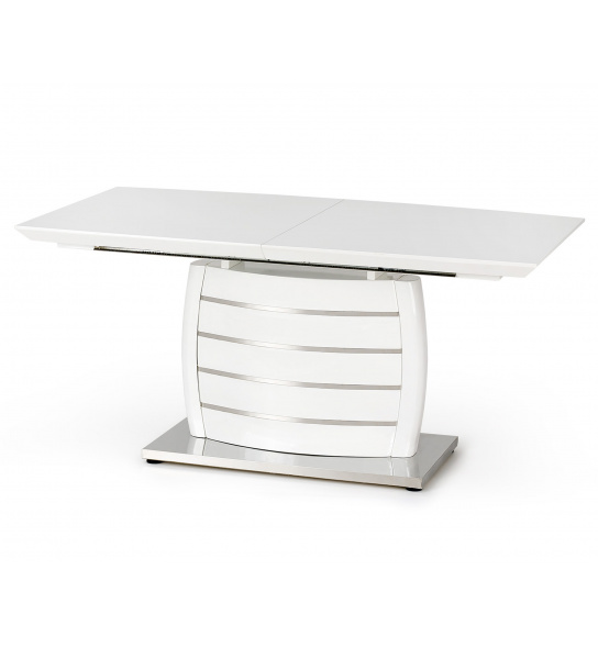 Rozkładany stół do jadalni Onyx 160-200x90 cm biały/srebrny