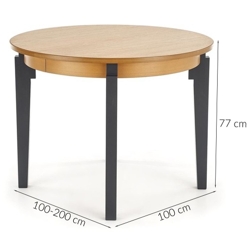 Stół rozkładany Sorbus 100-200x10 cm dąb miodowy/grafit do jadalni