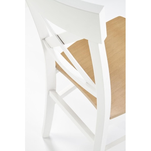 Krzesło drewniane Tutti białe/dąb miodowy do jadalni