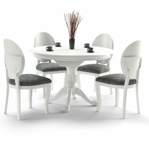 Stół rozkładany Roza 90-124x90 cm biały do jadalni