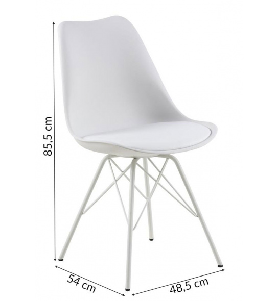 Krzesło skandynawskie Eris białe