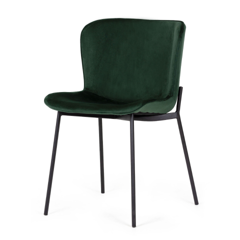 Sully Krzesło welurowe do jadalni butelkowa zieleń nowoczesne