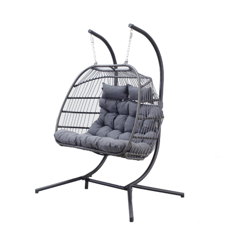 Dujuma Podwójny fotel wiszący ciemnoszary aluminiowy