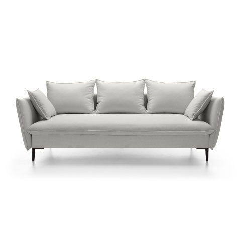 Gloss Sofa rozkładana, z pojemnikiem, szarobeżowa